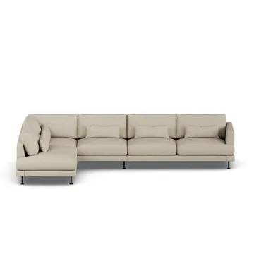 Bredhult sofa - Bern Beige 0341-black steel, 4-seater B2 - 1898