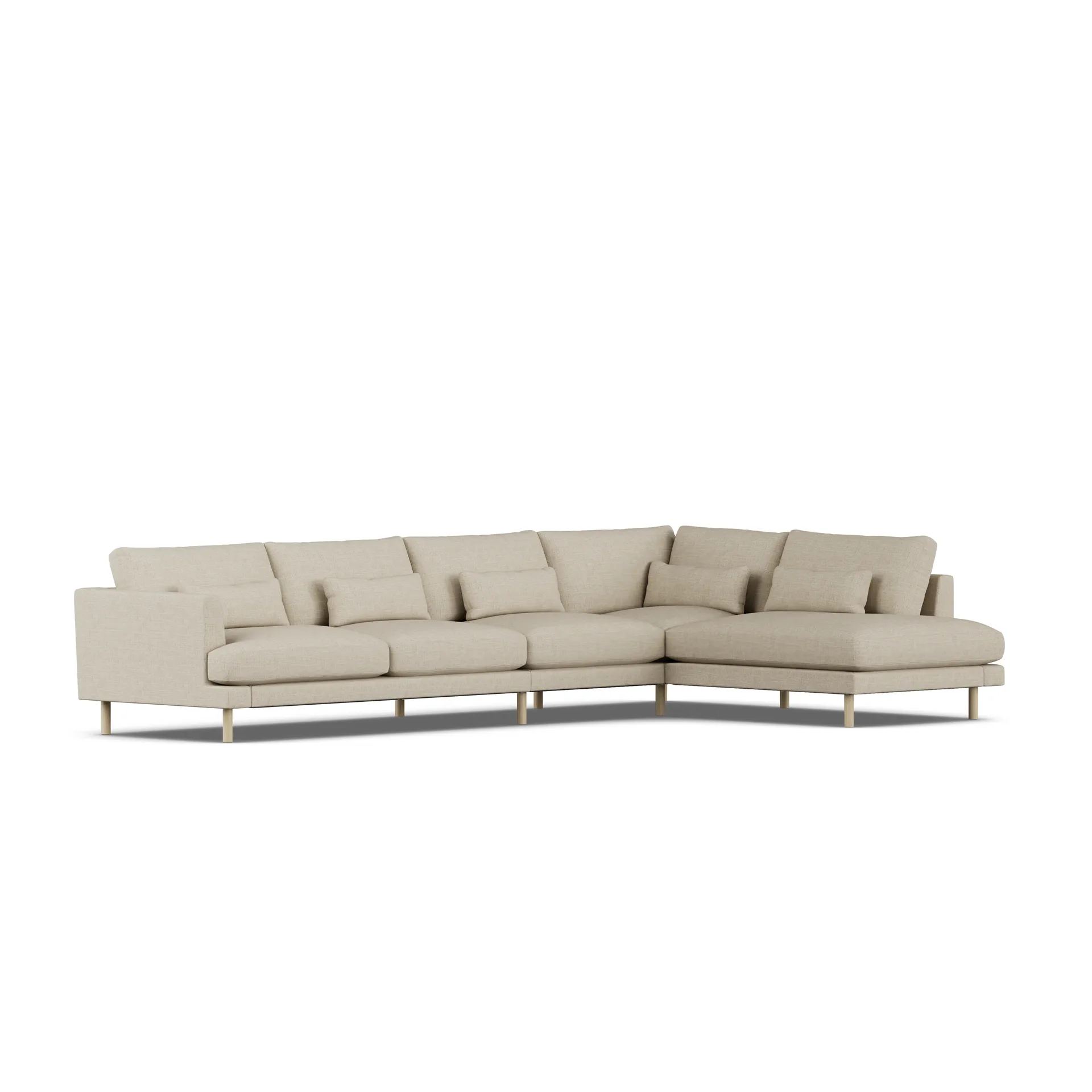 Bredhult sofa, Bern Beige 0341-white-oiled oak, 4-seater B1 1898