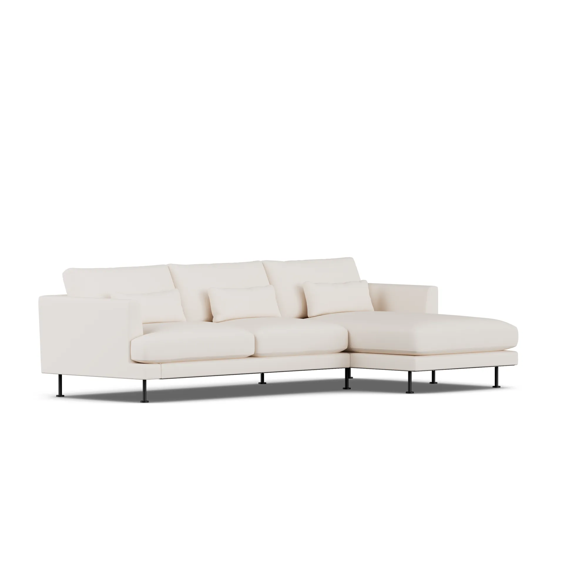 Bredhult sofa, Caleido Beige 9600-black steel, 2,5-seater C1 1898