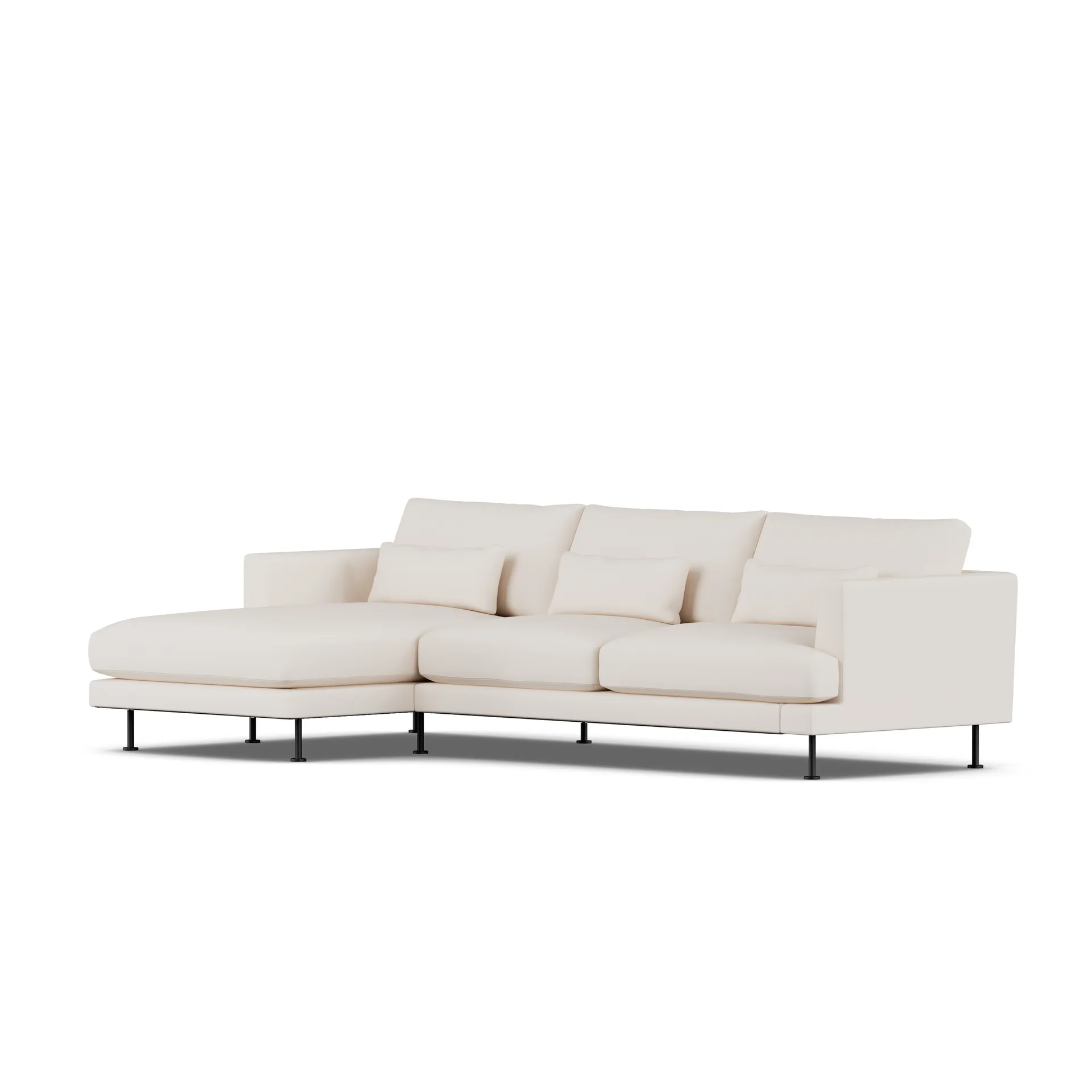 Bredhult sofa, Caleido Beige 9600-black steel, 2,5-seater C2 1898