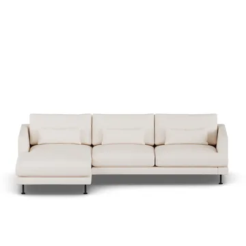 Bredhult sofa - Caleido Beige 9600-black steel, 2,5-seater C2 - 1898