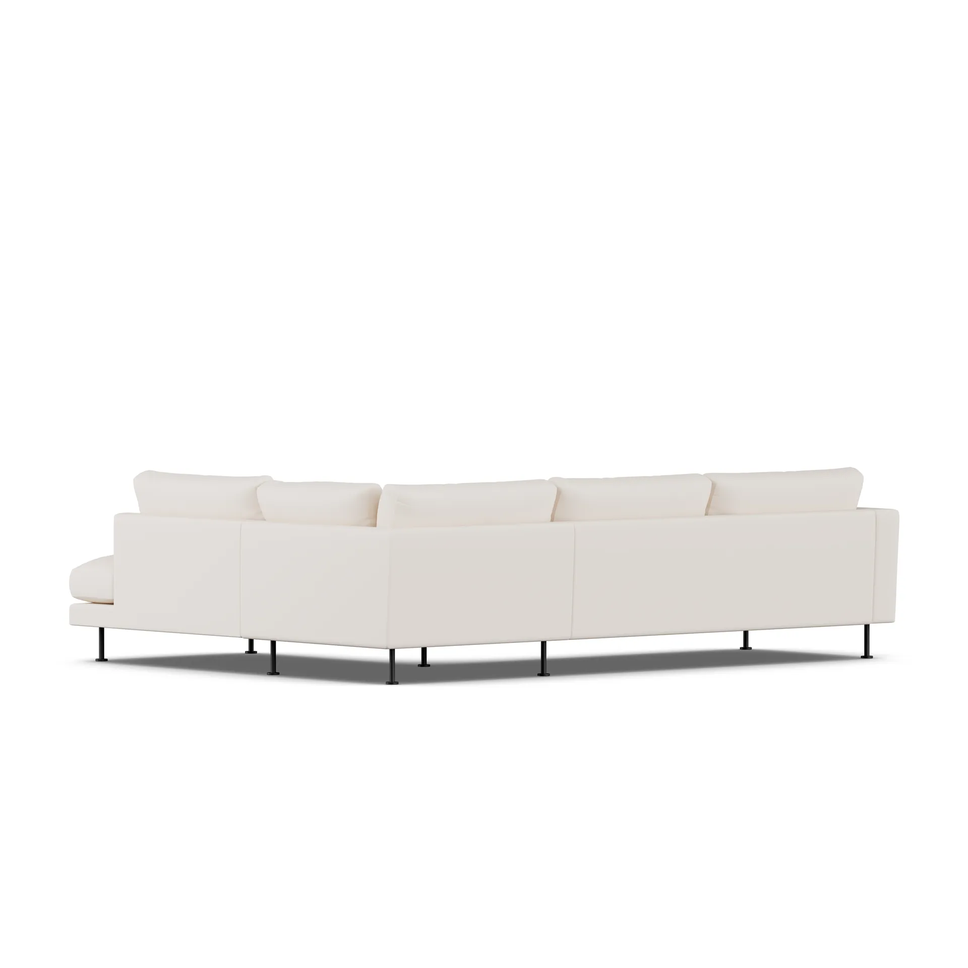 Bredhult sofa, Caleido Beige 9600-black steel, 3-seater A1 1898