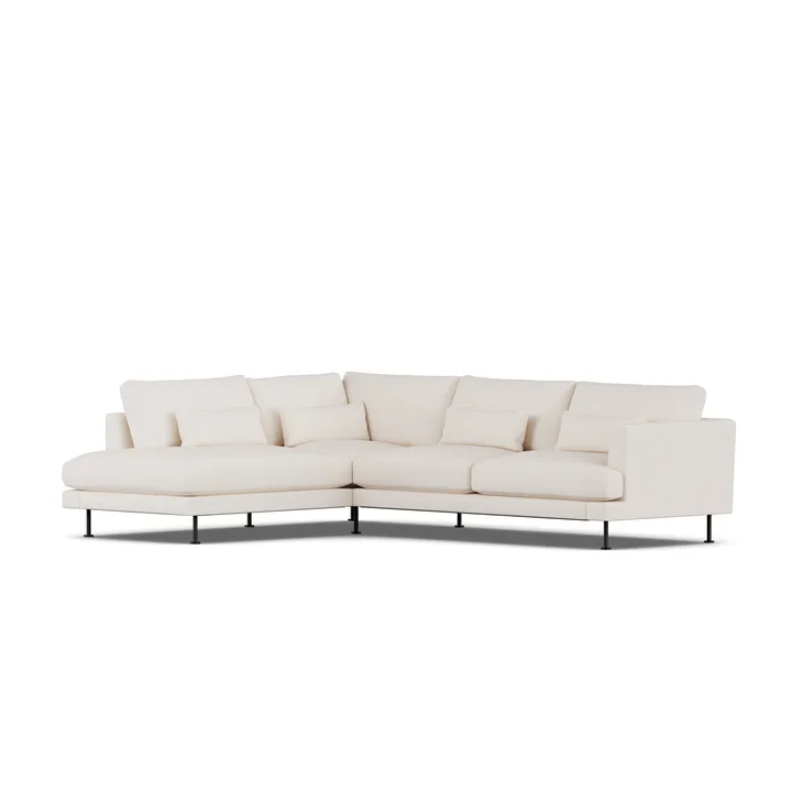 Bredhult sofa - Caleido Beige 9600-black steel, 3-seater A2 - 1898
