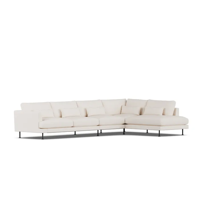 Bredhult sofa - Caleido Beige 9600-black steel, 4-seater B1 - 1898