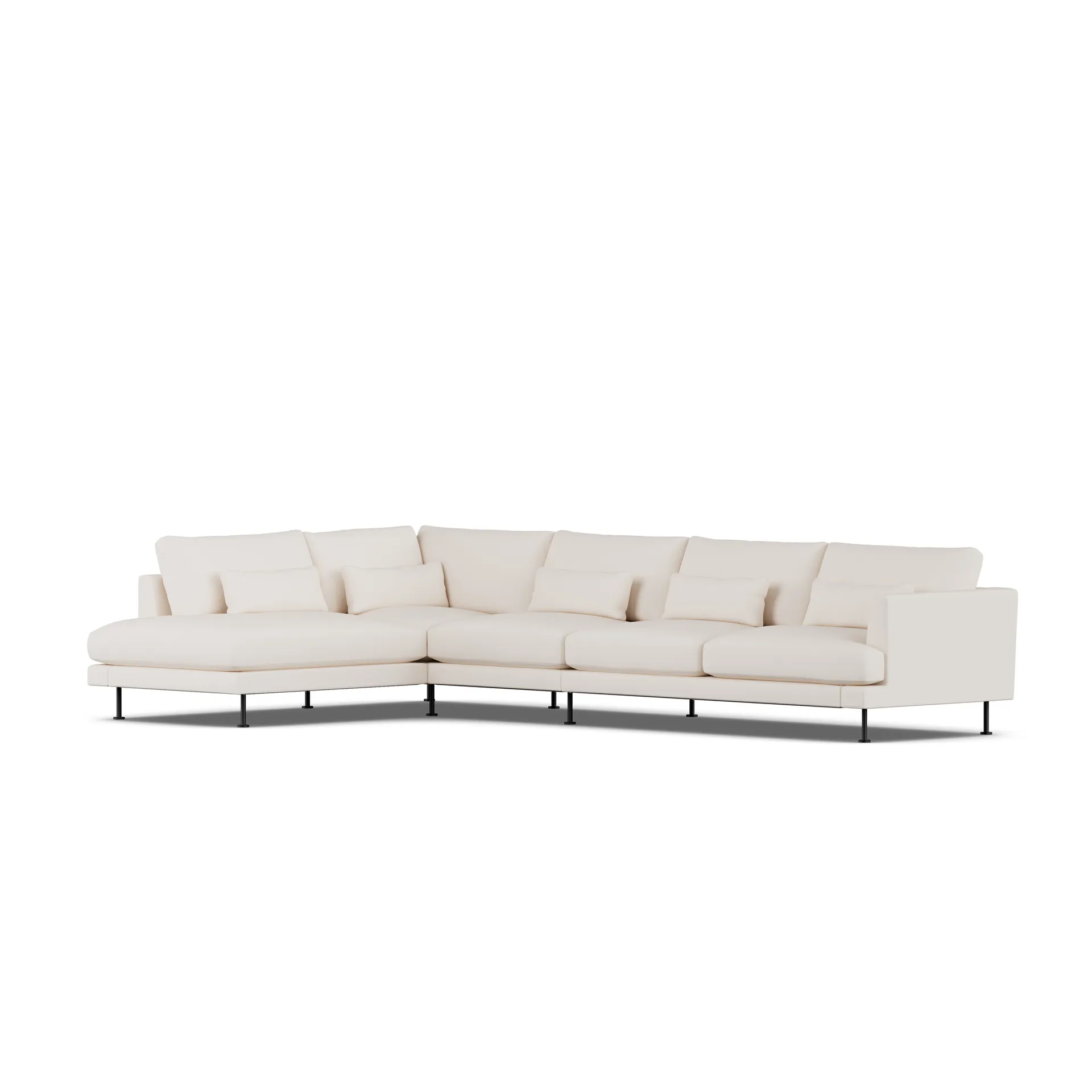 Bredhult sofa, Caleido Beige 9600-black steel, 4-seater B2 1898