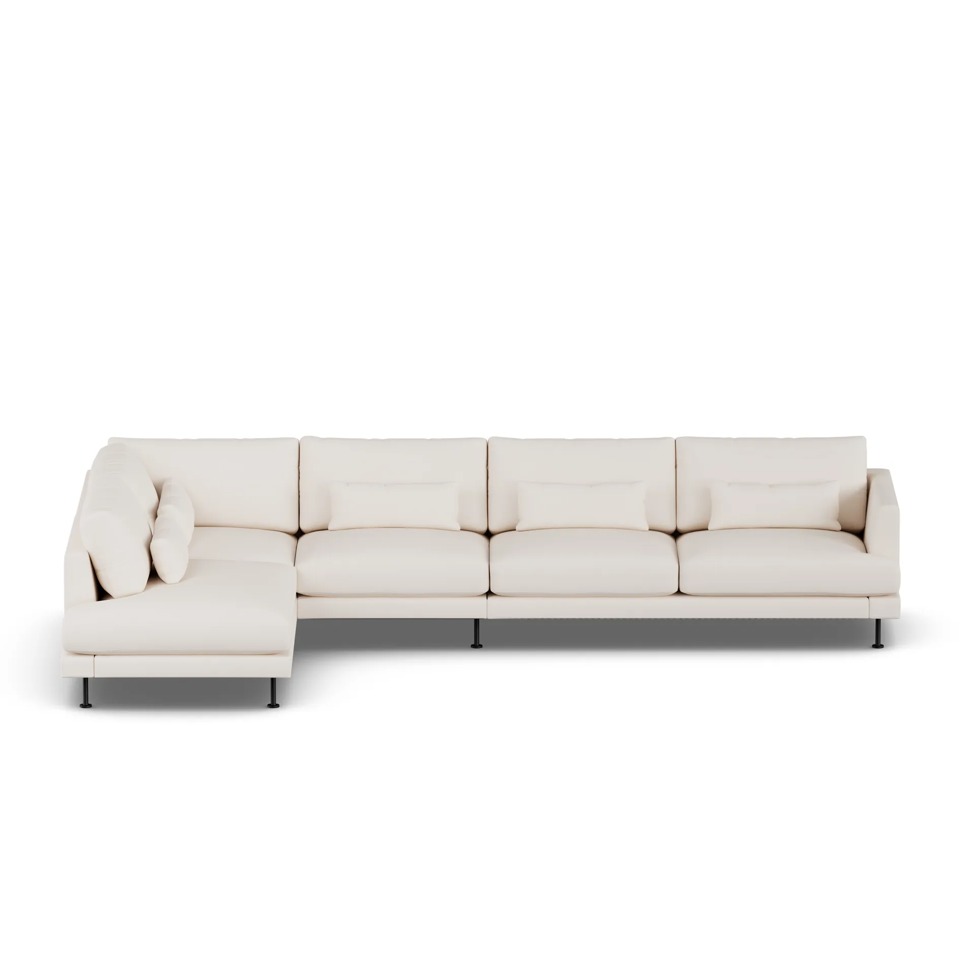 Bredhult sofa, Caleido Beige 9600-black steel, 4-seater B2 1898