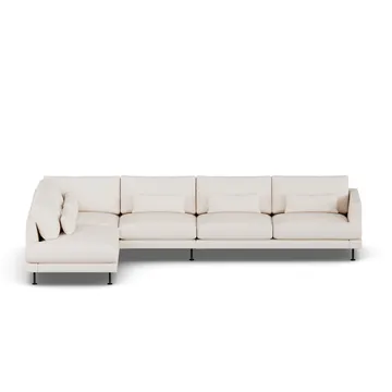 Bredhult sofa - Caleido Beige 9600-black steel, 4-seater B2 - 1898