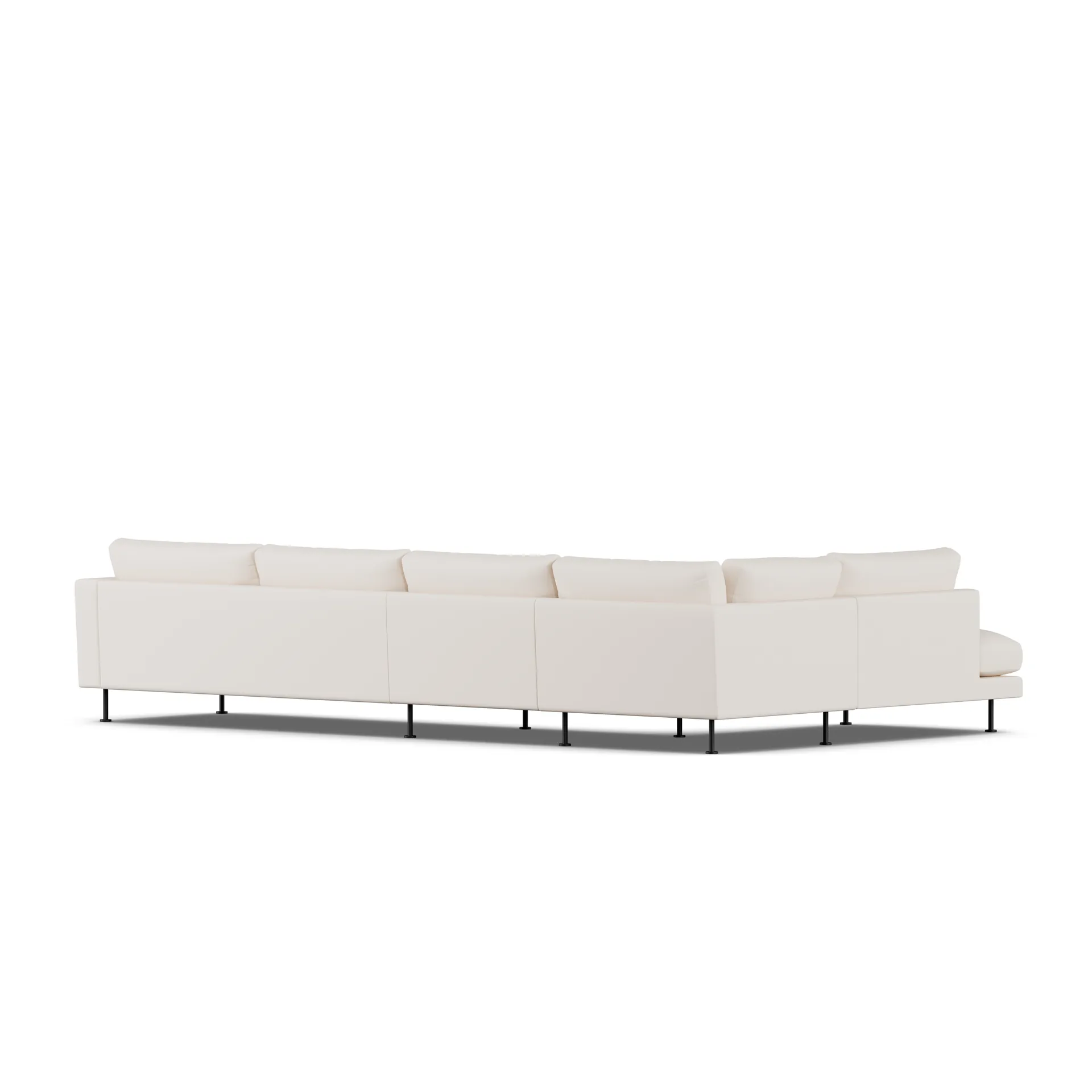Bredhult sofa, Caleido Beige 9600-black steel, 4-seater B2 1898