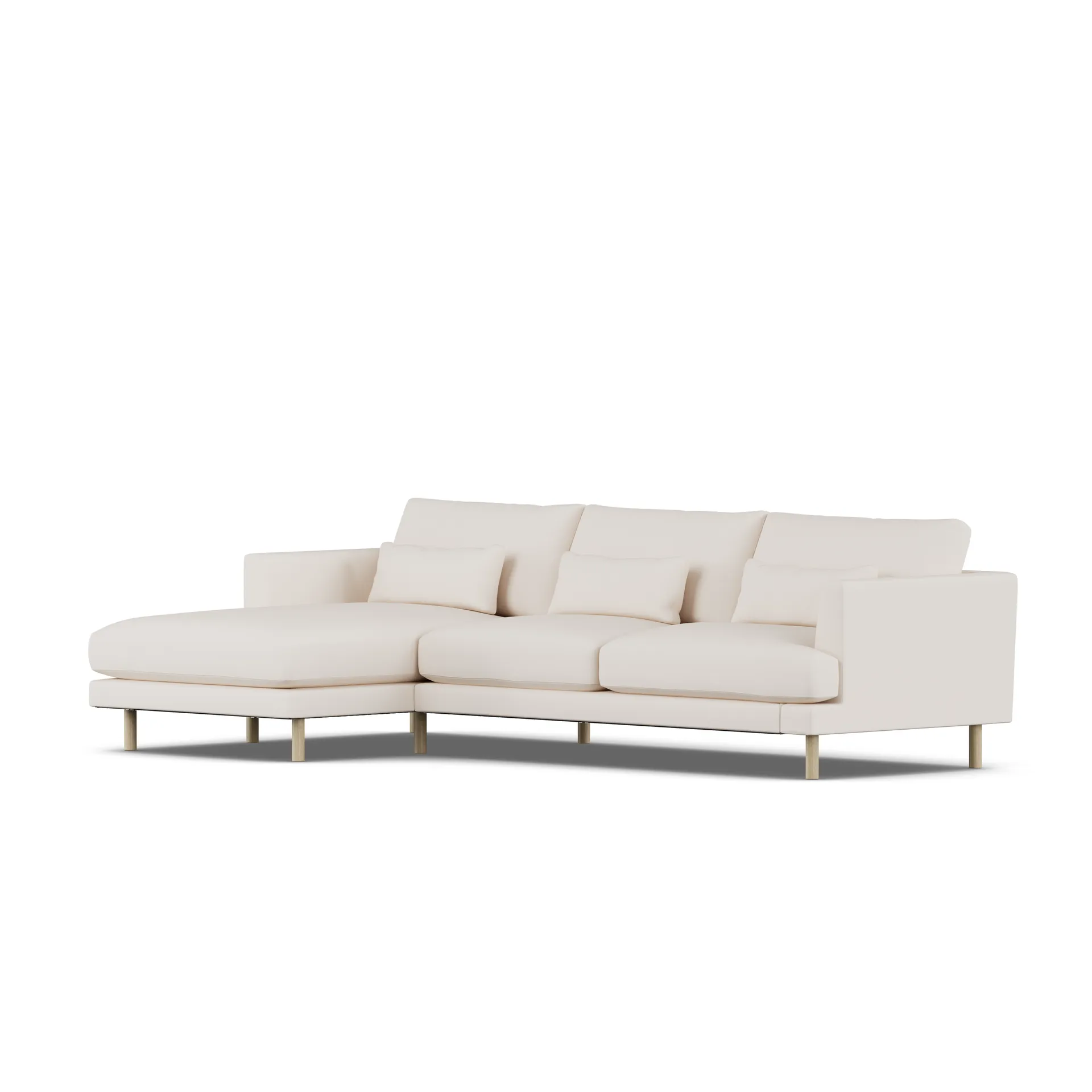 Bredhult sofa, Caleido Beige 9600-white-oiled oak, 2,5-seater C2 1898