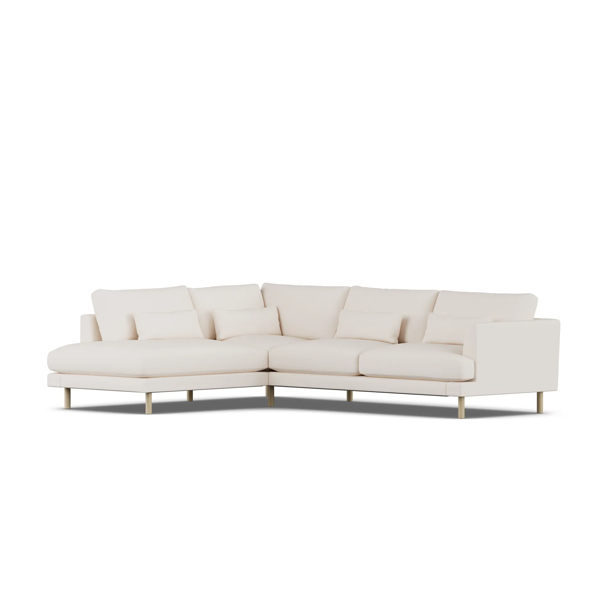 Bredhult sofa, Caleido Beige 9600-white-oiled oak, 3-seater A2 1898