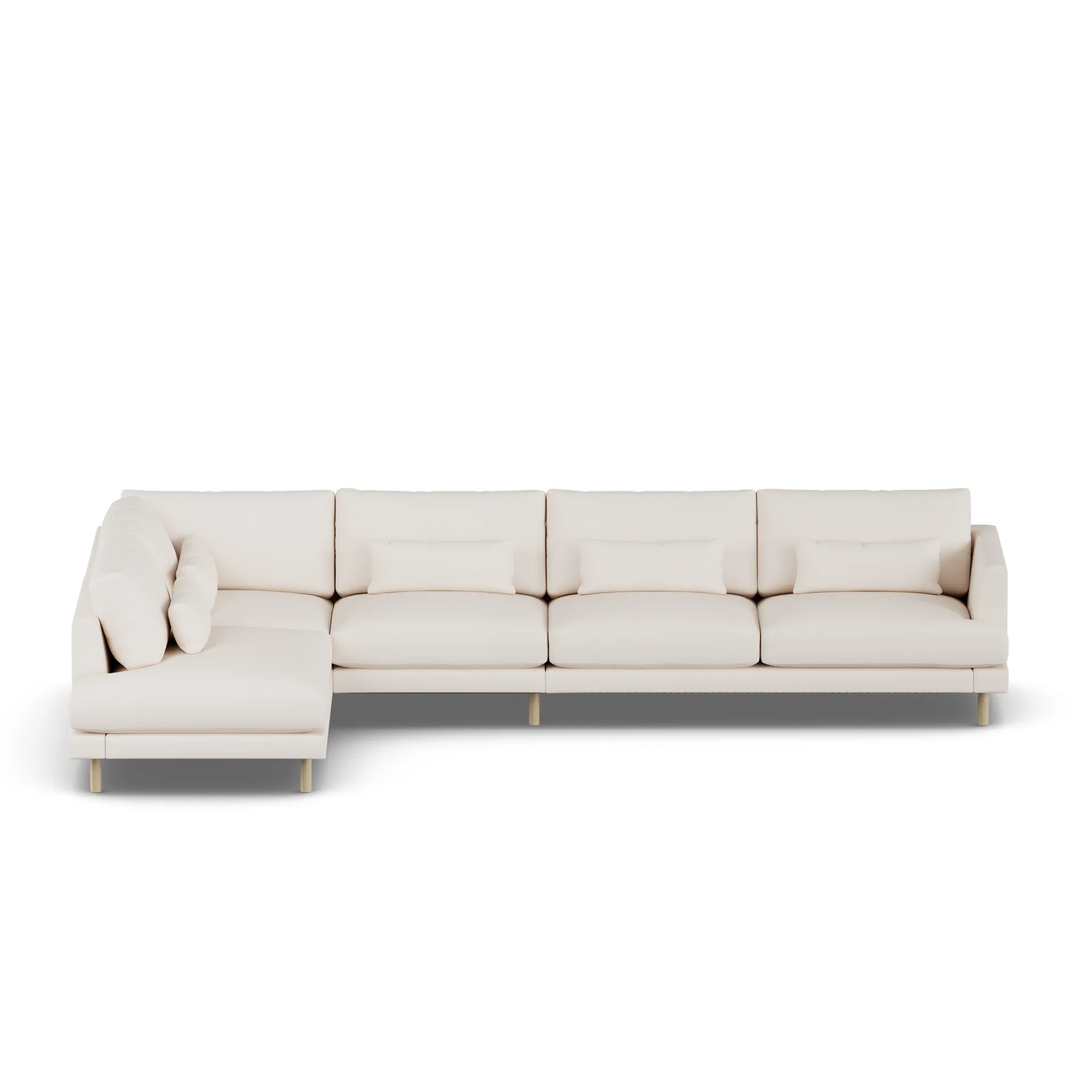 Bredhult sofa, Caleido Beige 9600-white-oiled oak, 4-seater B2 1898