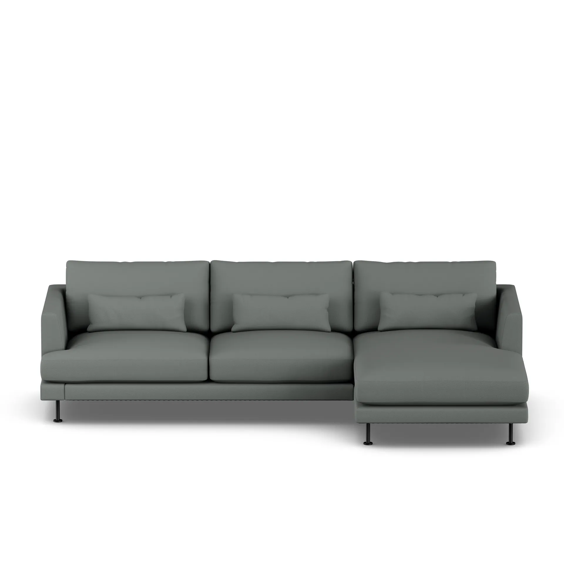 Bredhult sofa, Caleido Grey 1240-black steel, 2,5-seater C1 1898