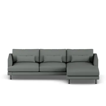Bredhult sofa - Caleido Grey 1240-black steel, 2,5-seater C1 - 1898