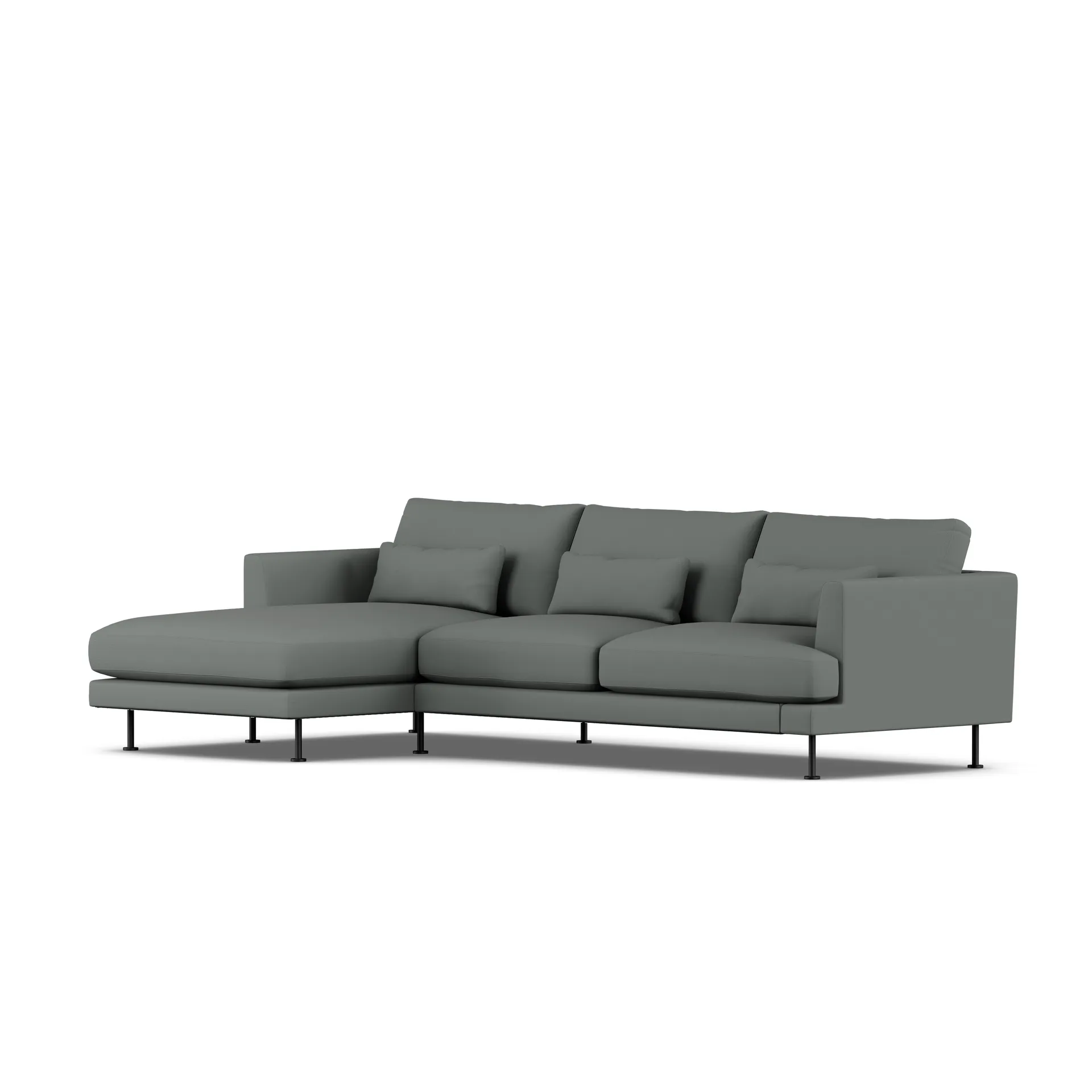 Bredhult sofa, Caleido Grey 1240-black steel, 2,5-seater C2 1898