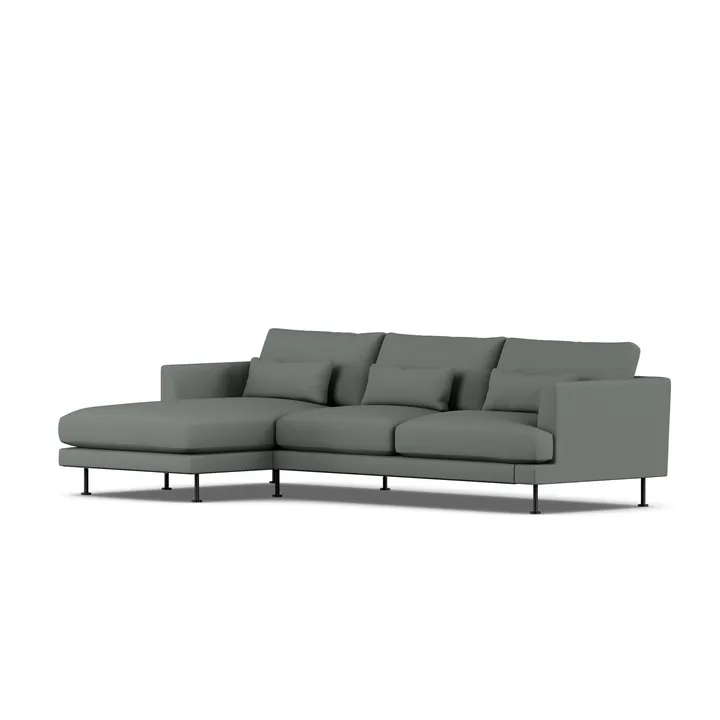Bredhult sofa - Caleido Grey 1240-black steel, 2,5-seater C2 - 1898