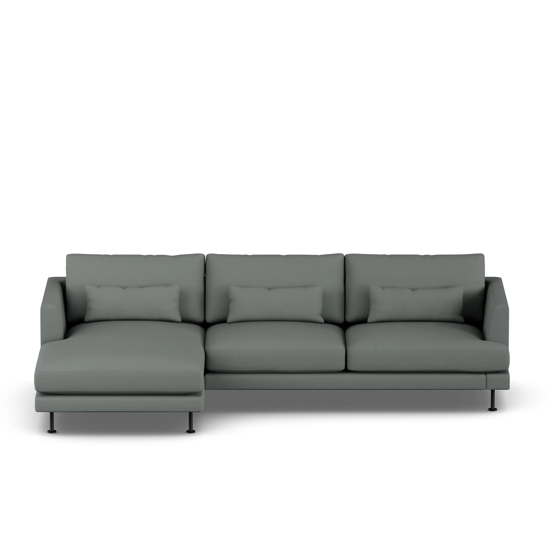 Bredhult sofa, Caleido Grey 1240-black steel, 2,5-seater C2 1898