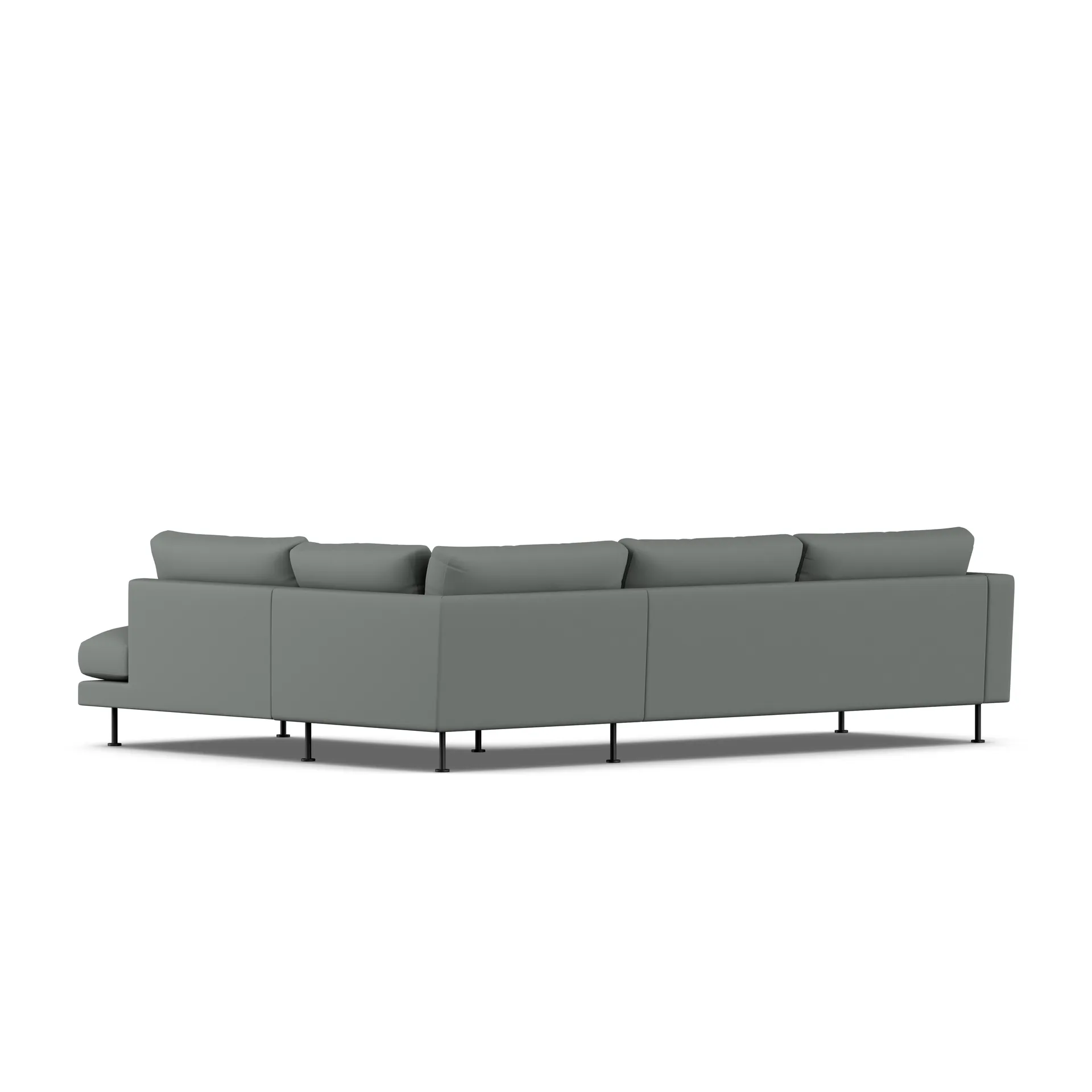 Bredhult sofa, Caleido Grey 1240-black steel, 3-seater A1 1898