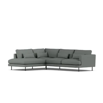 Bredhult sofa - Caleido Grey 1240-black steel, 3-seater A2 - 1898