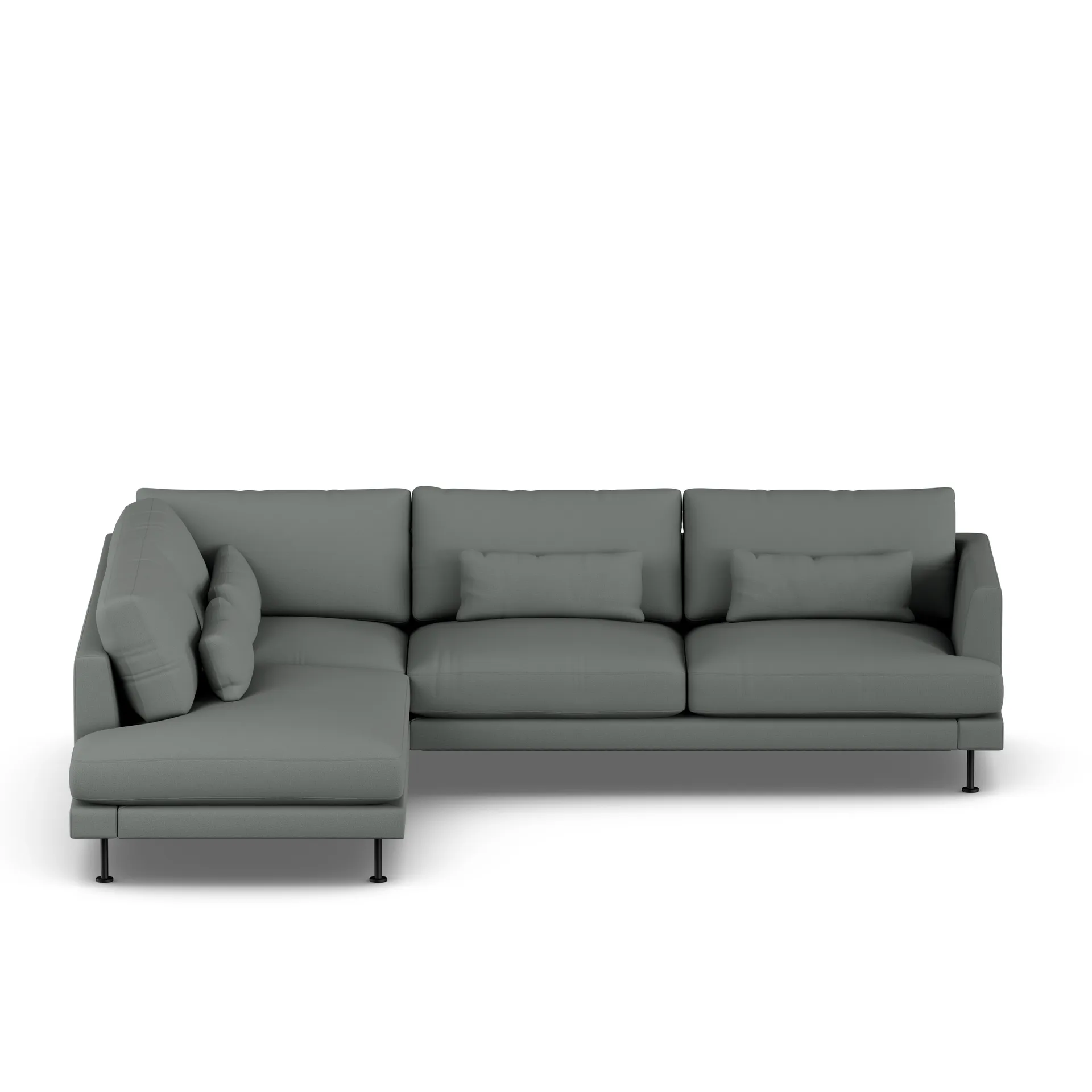 Bredhult sofa, Caleido Grey 1240-black steel, 3-seater A2 1898