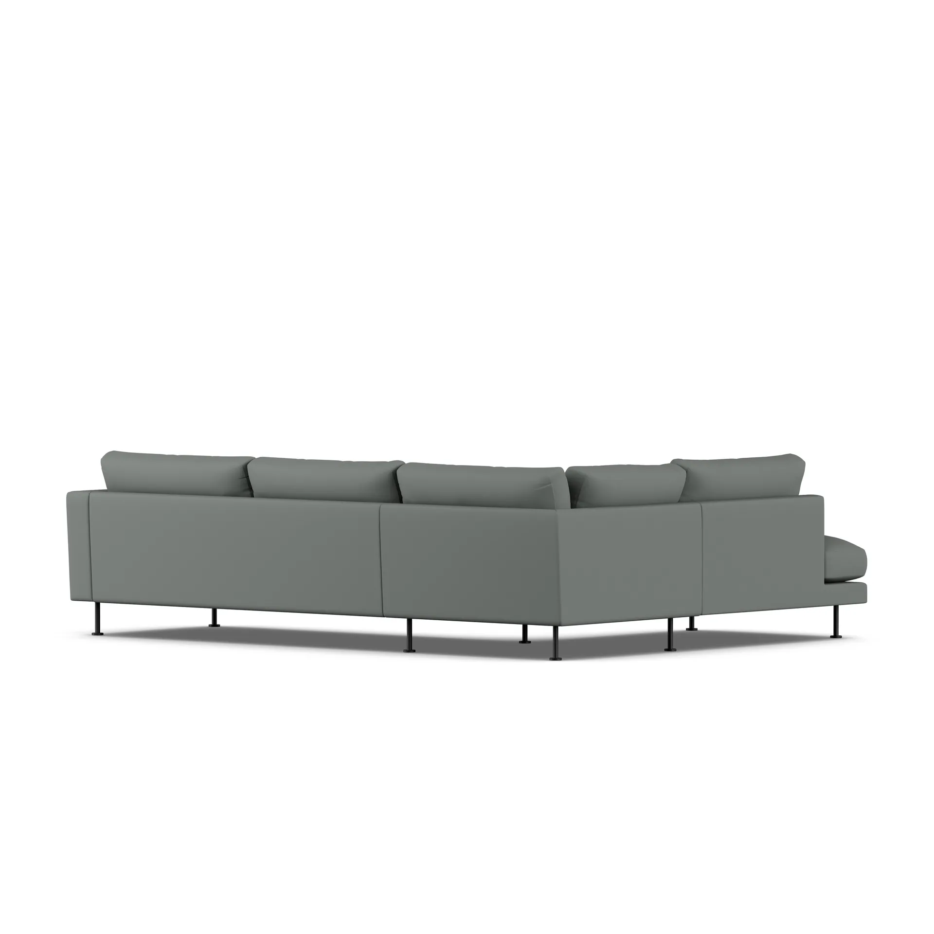 Bredhult sofa, Caleido Grey 1240-black steel, 3-seater A2 1898