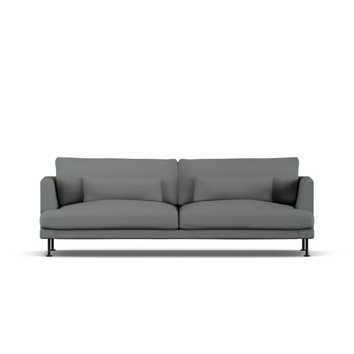 Bredhult sofa - Caleido Grey 1240-black steel, 3-seater - 1898