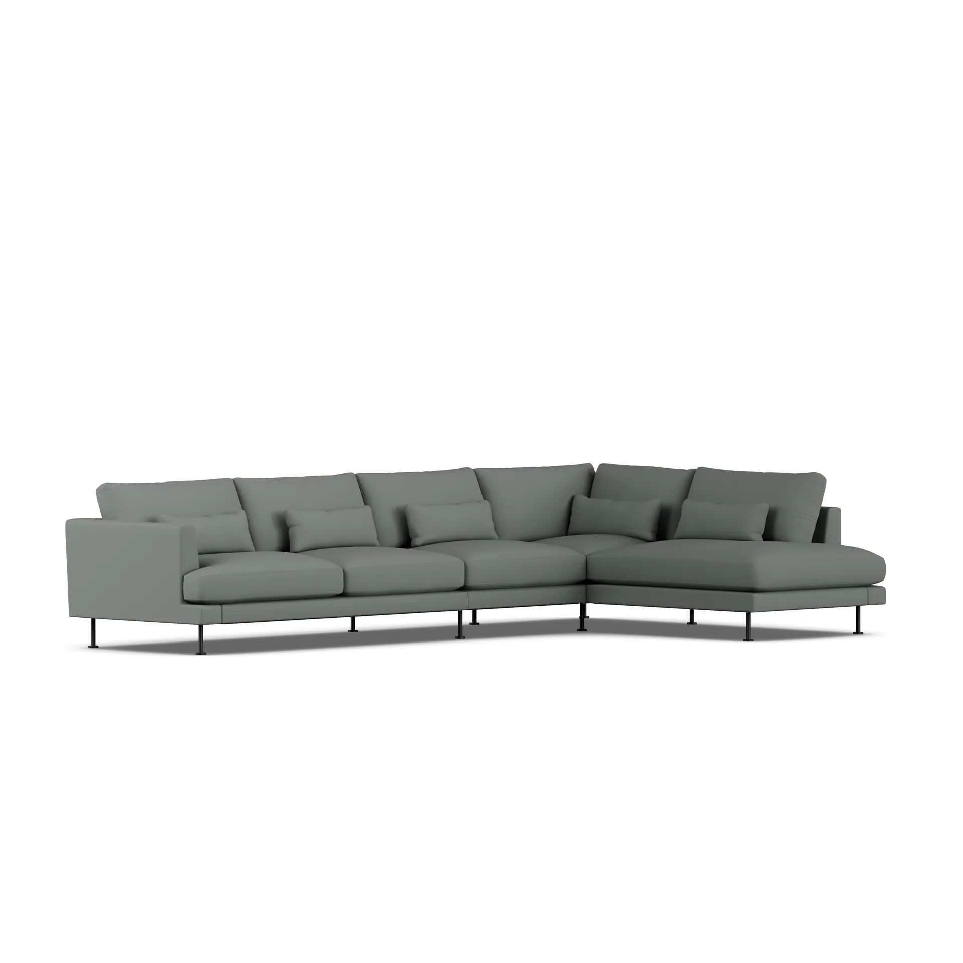 Bredhult sofa, Caleido Grey 1240-black steel, 4-seater B1 1898