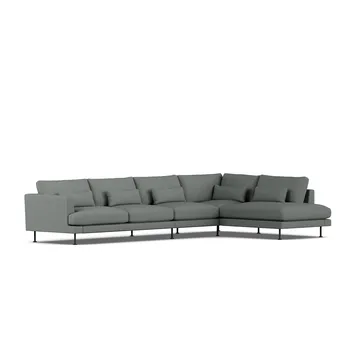 Bredhult sofa - Caleido Grey 1240-black steel, 4-seater B1 - 1898