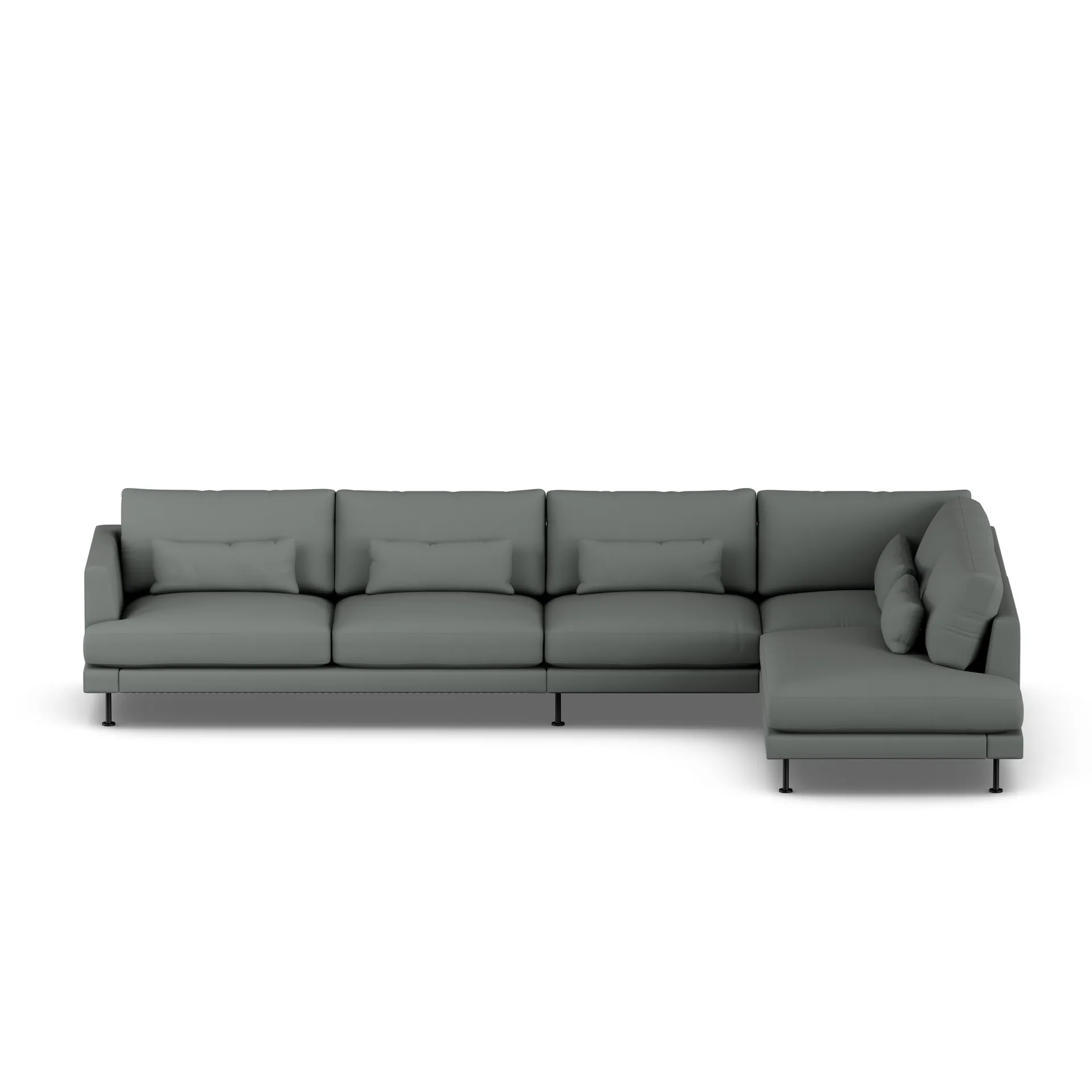 Bredhult sofa, Caleido Grey 1240-black steel, 4-seater B1 1898