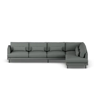 Bredhult sofa - Caleido Grey 1240-black steel, 4-seater B1 - 1898