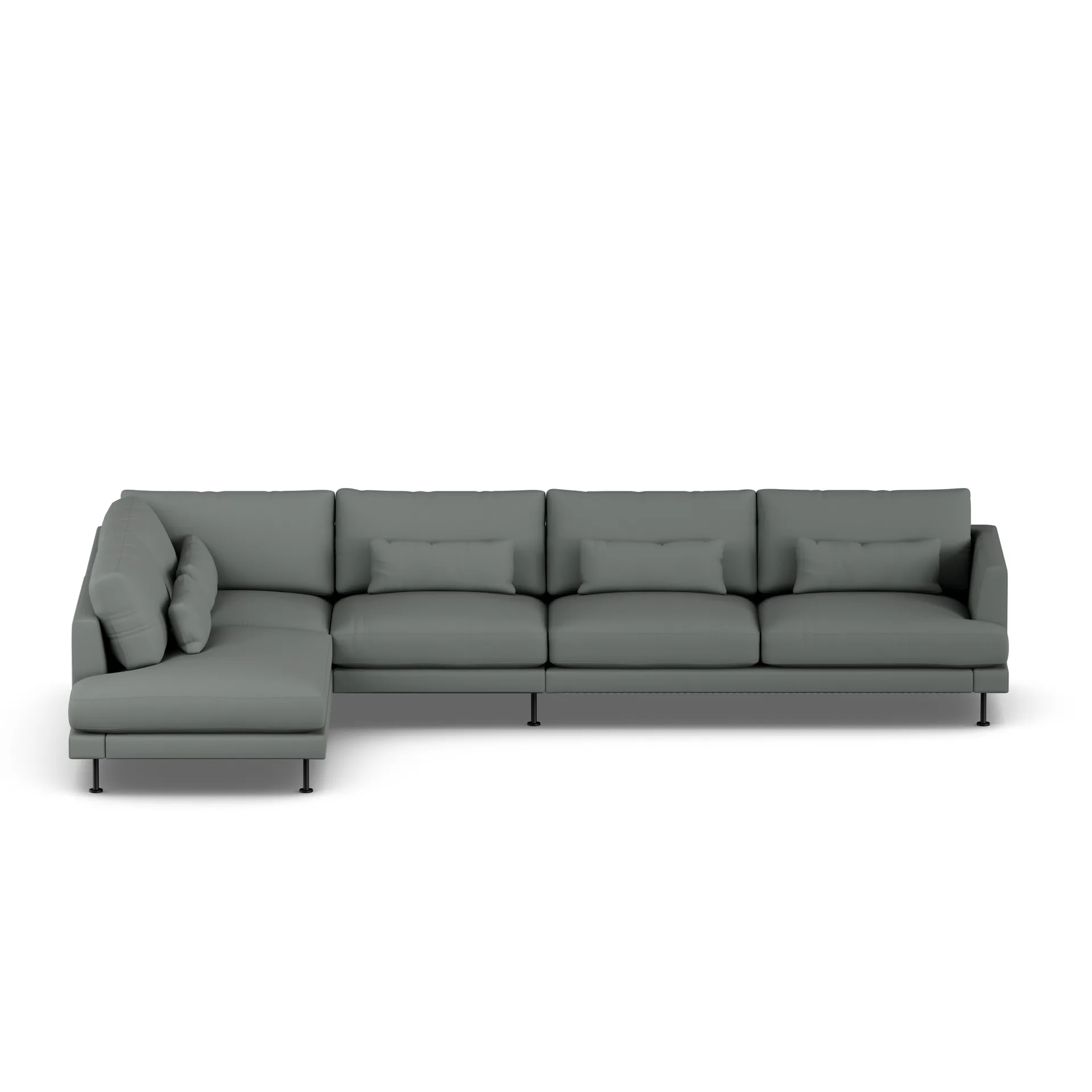 Bredhult sofa, Caleido Grey 1240-black steel, 4-seater B2 1898