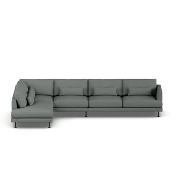 Bredhult sofa - Caleido Grey 1240-black steel, 4-seater B2 - 1898