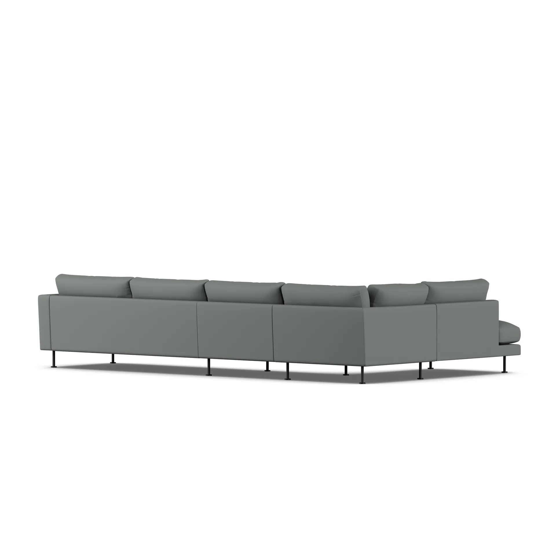 Bredhult sofa, Caleido Grey 1240-black steel, 4-seater B2 1898