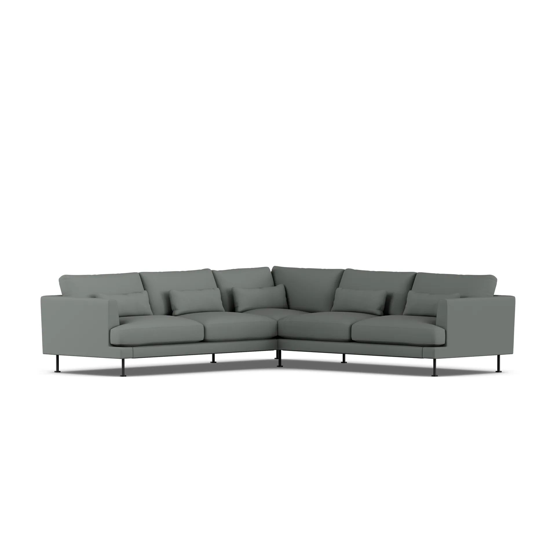 Bredhult sofa, Caleido Grey 1240-black steel, corner sofa F 1898