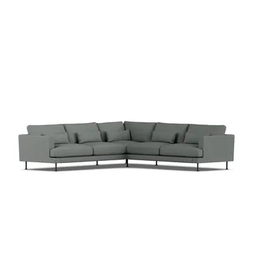 Bredhult sofa - Caleido Grey 1240-black steel, corner sofa F - 1898