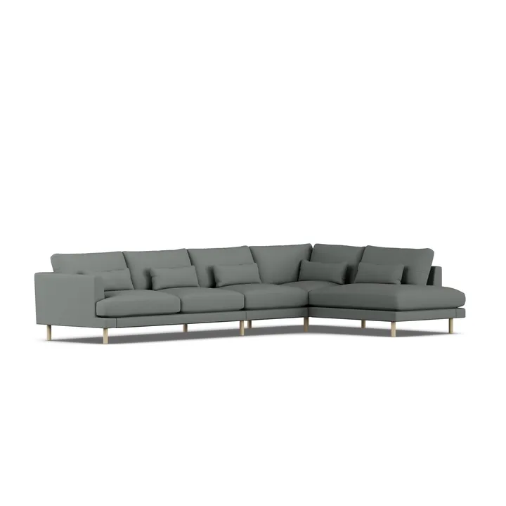 Bredhult sofa - Caleido Grey 1240-white-oiled oak, 4-seater B1 - 1898
