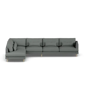 Bredhult sofa - Caleido Grey 1240-white-oiled oak, 4-seater B2 - 1898