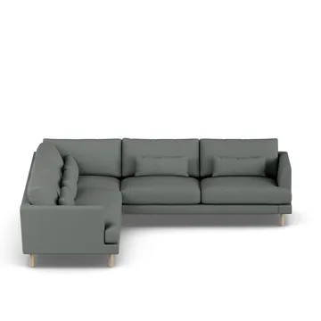 Bredhult sofa - Caleido Grey 1240-white-oiled oak, corner sofa F - 1898