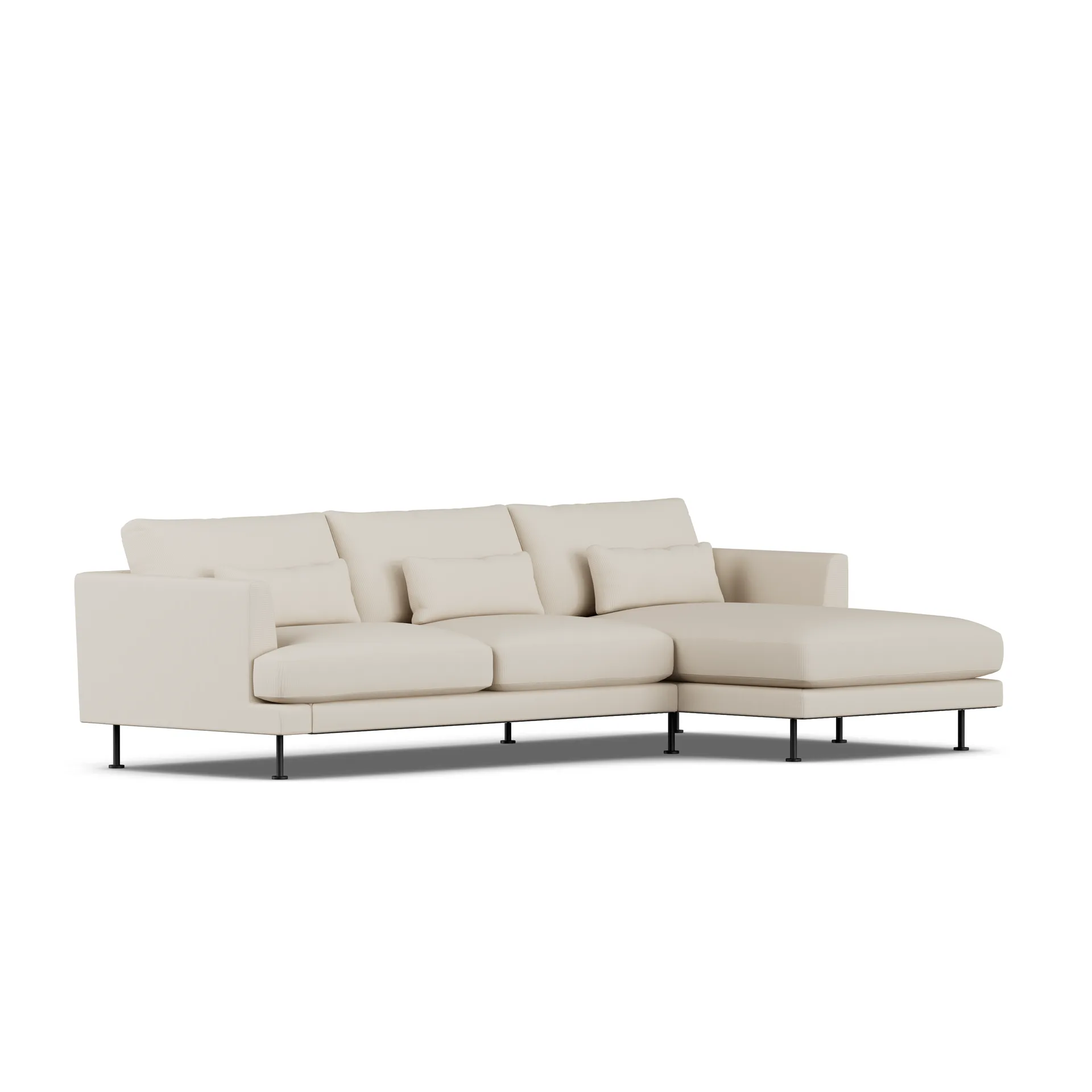 Bredhult sofa, Jump Beige 1956-black steel, 2,5-seater C1 1898