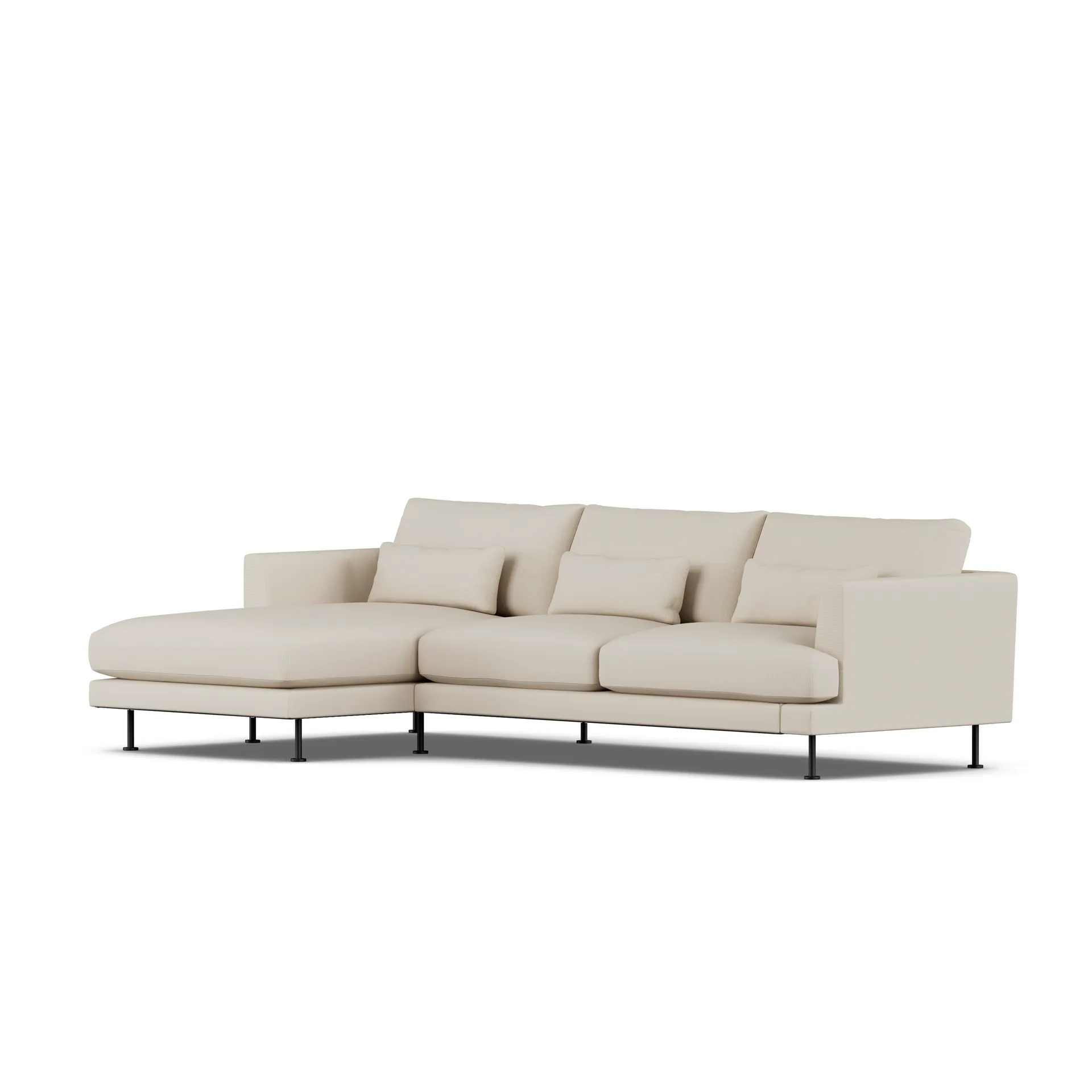 Bredhult sofa, Jump Beige 1956-black steel, 2,5-seater C2 1898