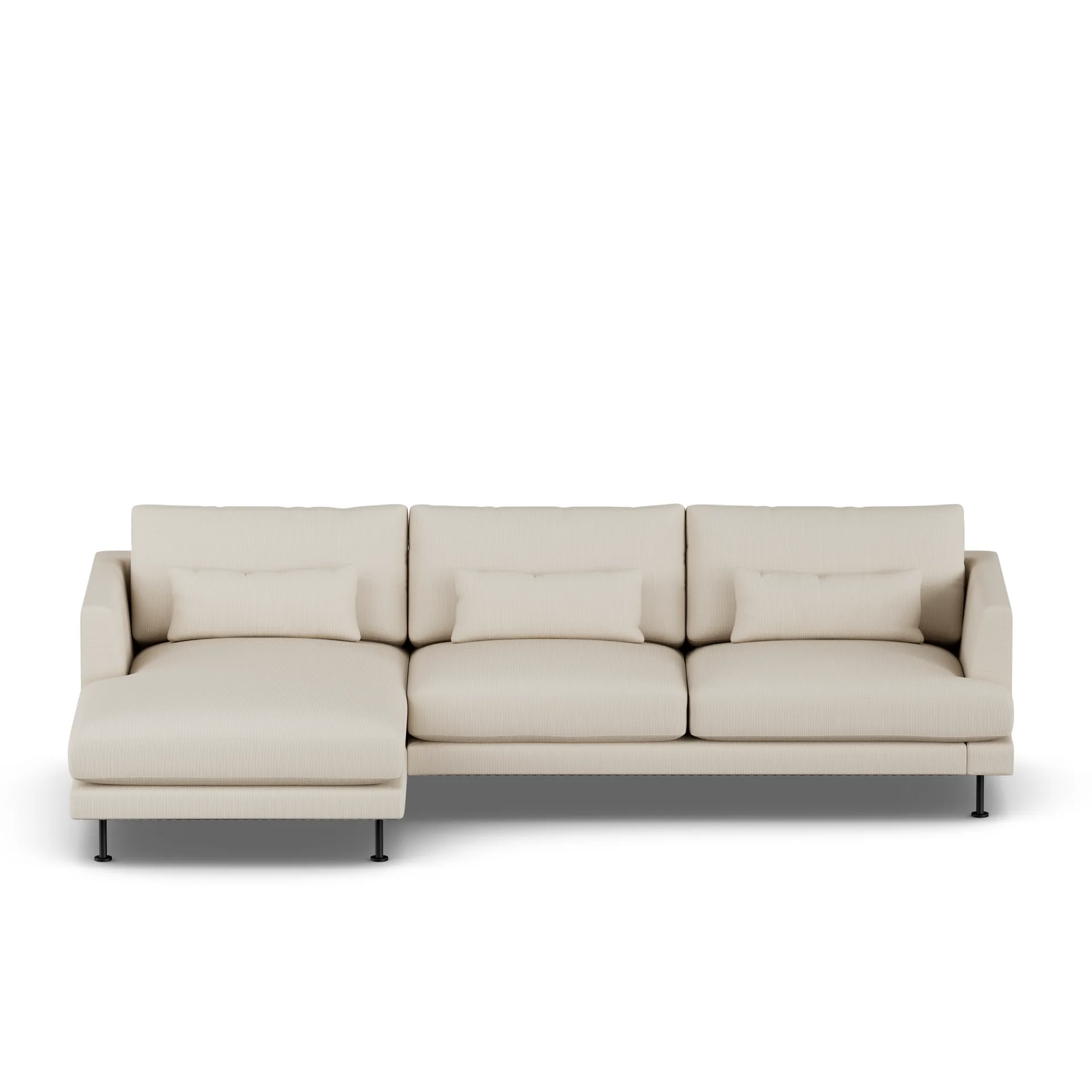 Bredhult sofa, Jump Beige 1956-black steel, 2,5-seater C2 1898