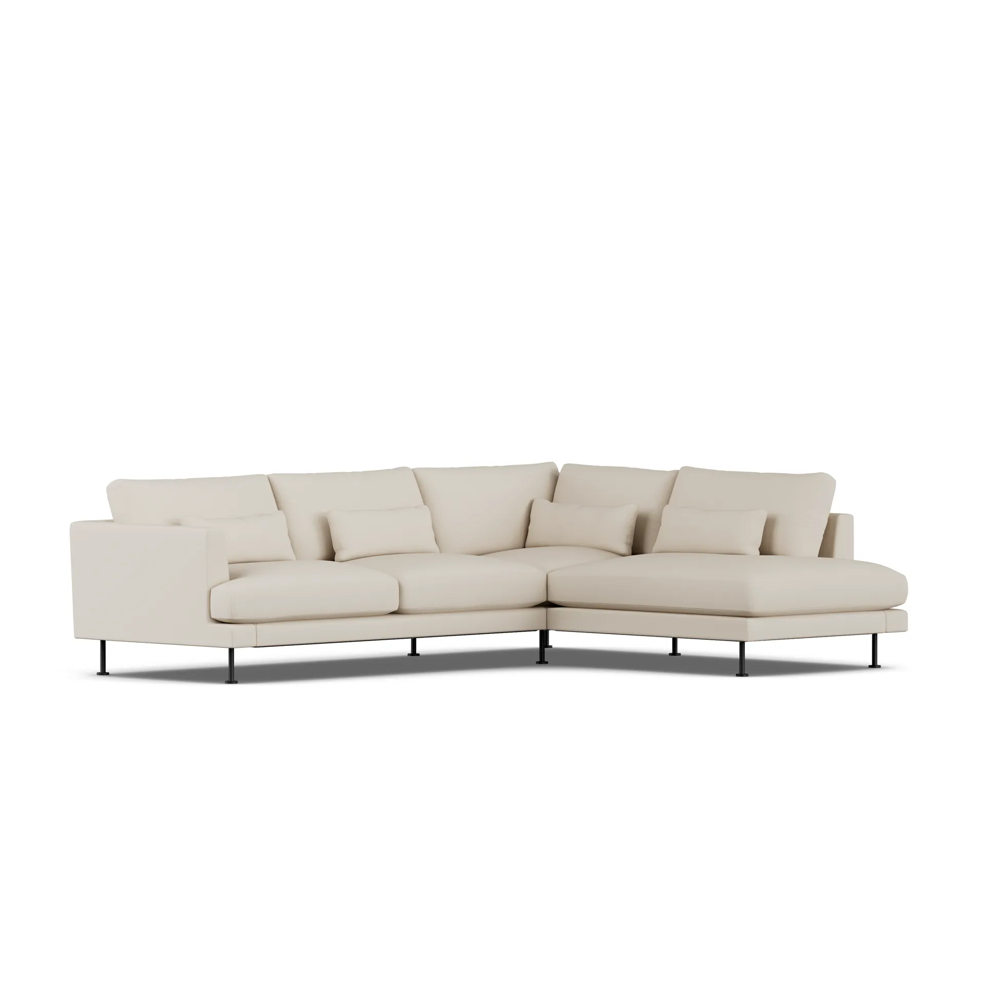 Bredhult sofa, Jump Beige 1956-black steel, 3-seater A1 1898