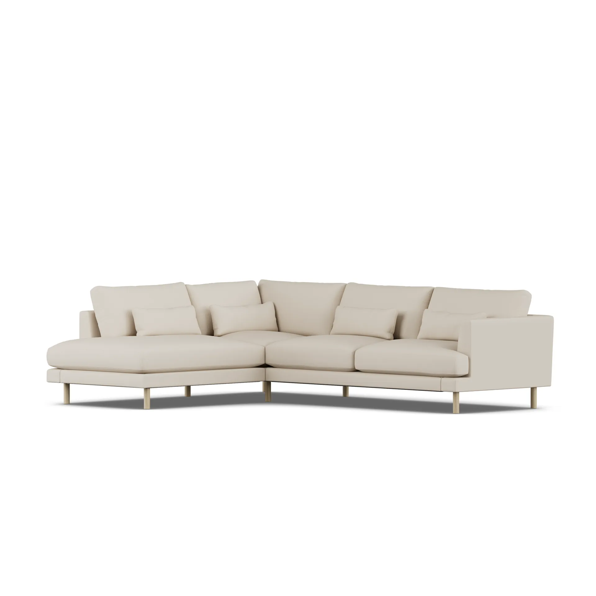 Bredhult sofa, Jump Beige 1956-white-oiled oak, 3-seater A2 1898