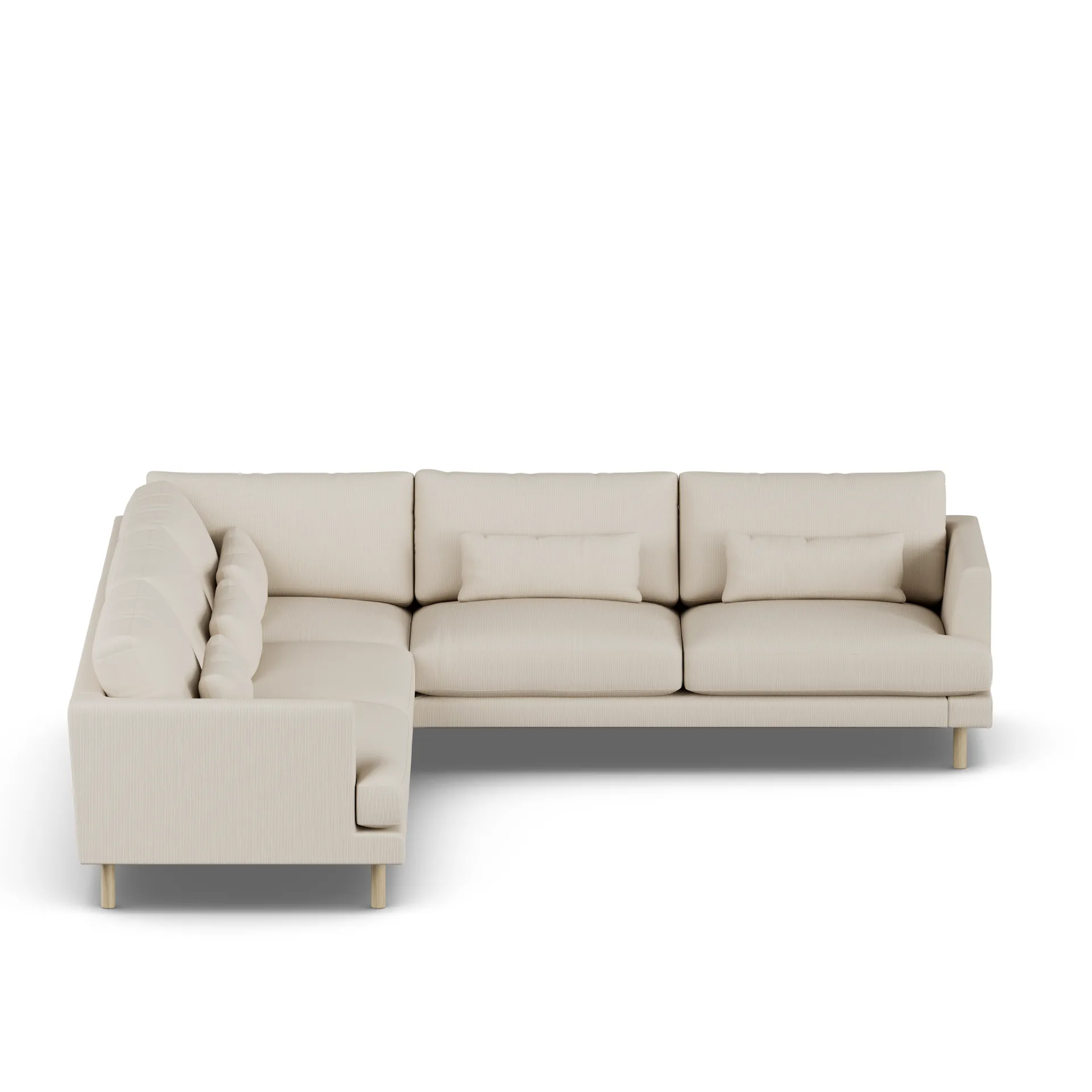 Bredhult sofa, Jump Beige 1956-white-oiled oak, corner sofa F 1898