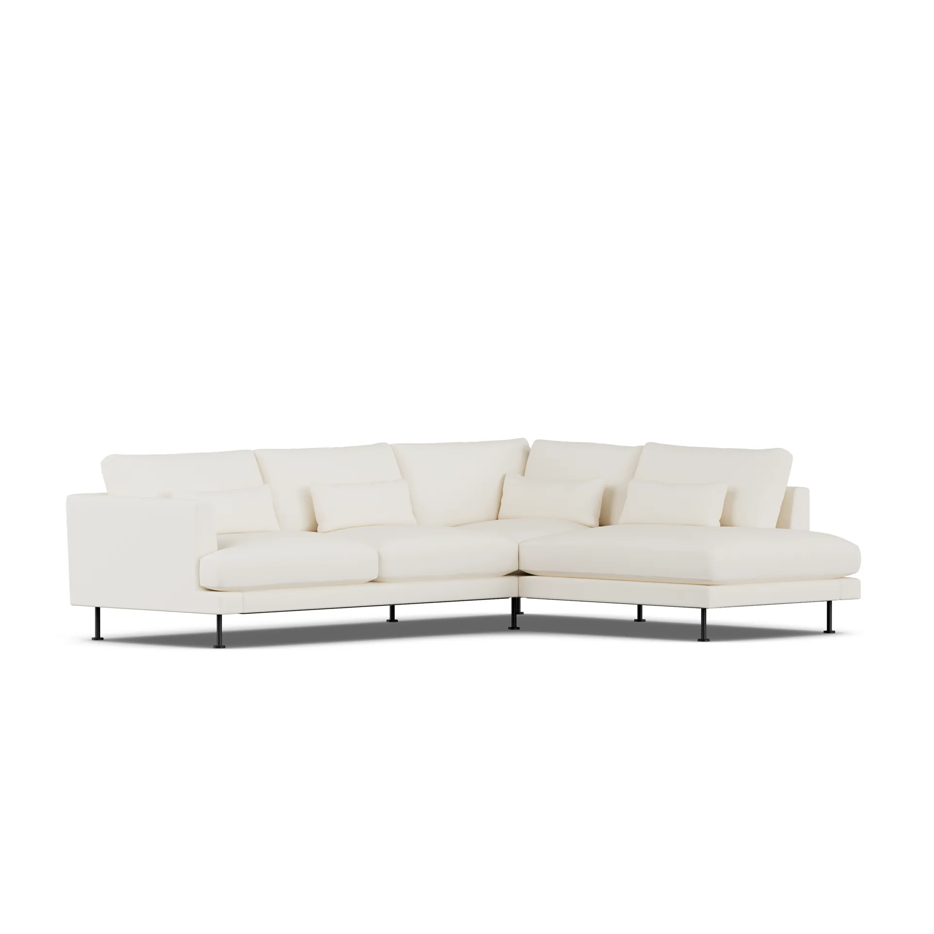 Bredhult sofa, Jump Off White 1954-black steel, 3-seater A1 1898