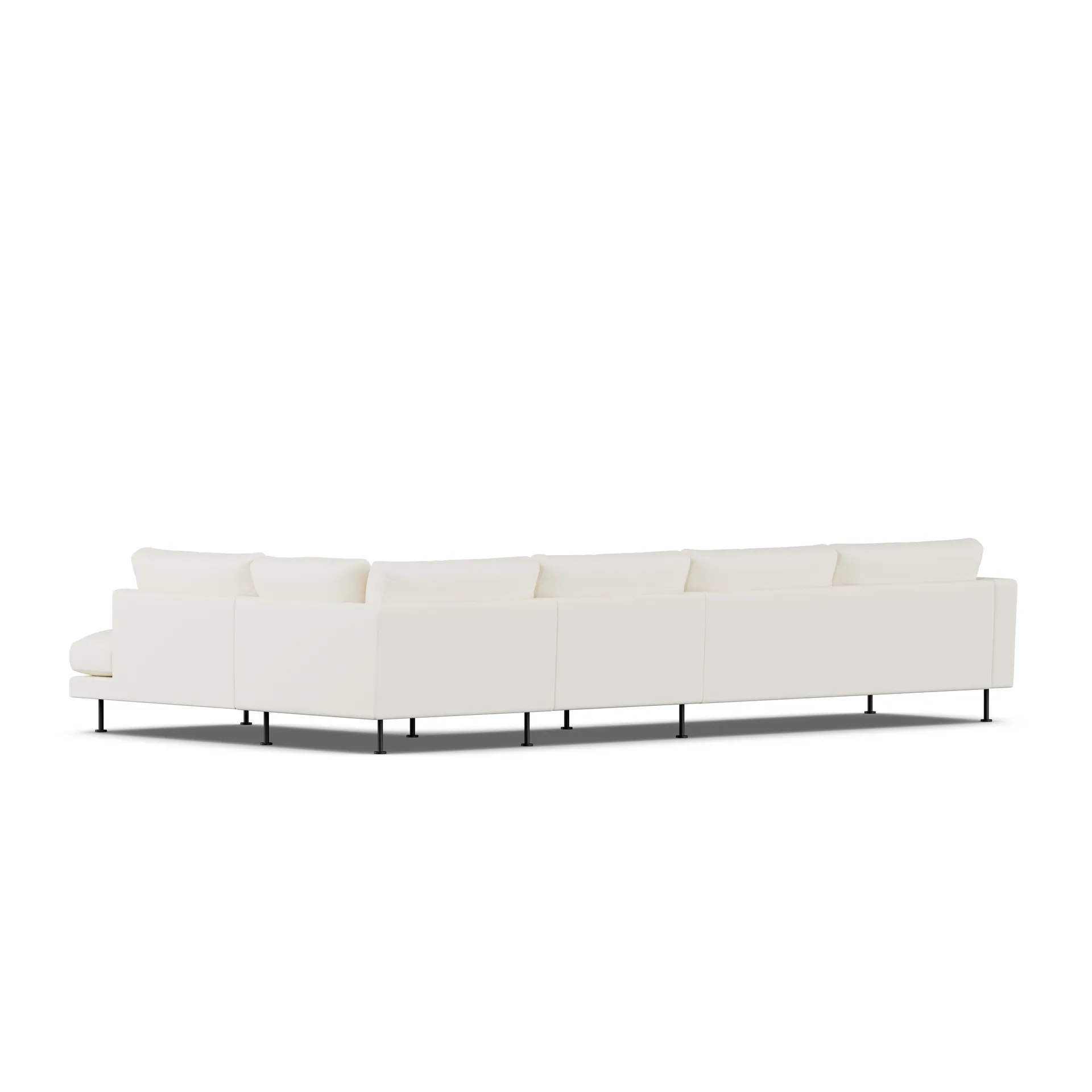 Bredhult sofa, Jump Off White 1954-black steel, 4-seater B1 1898