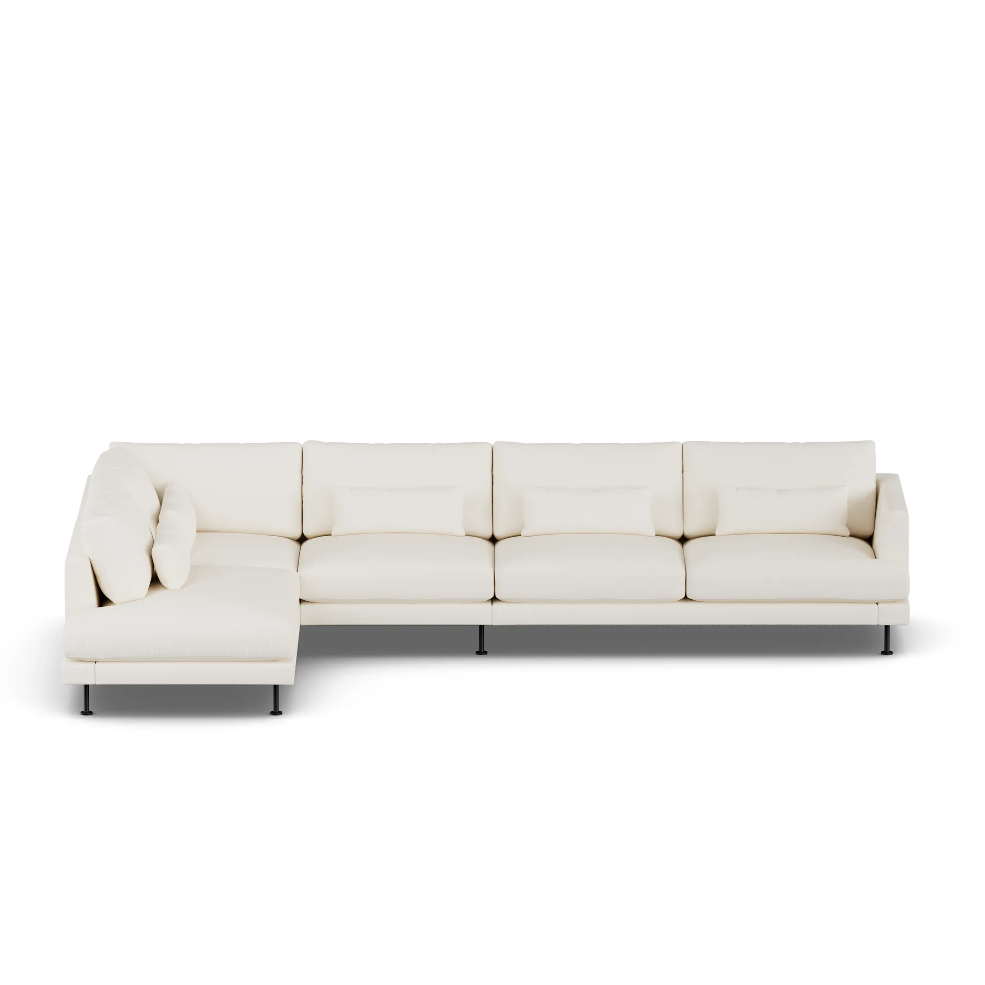 Bredhult sofa, Jump Off White 1954-black steel, 4-seater B2 1898