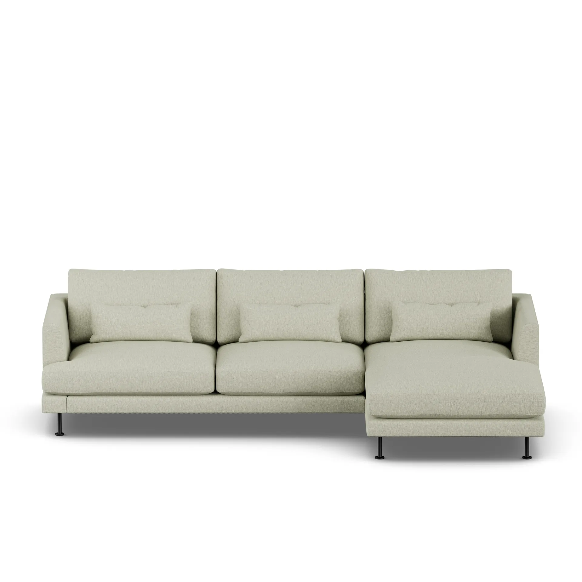 Bredhult sofa, Luiza Beige 3981-black steel, 2,5-seater C1 1898