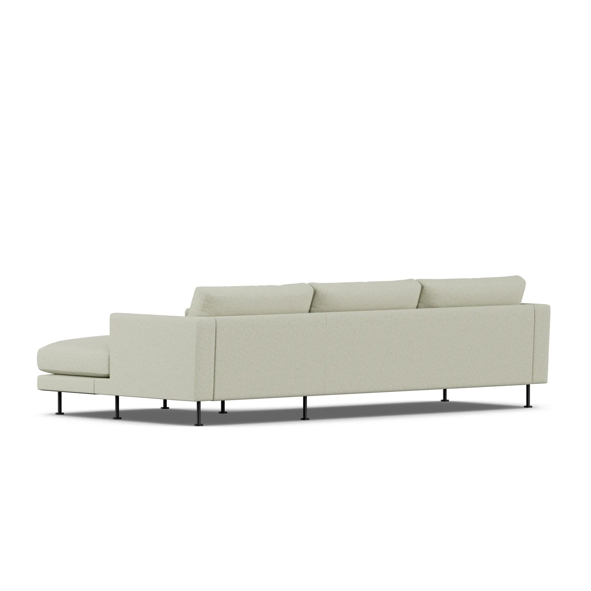 Bredhult sofa, Luiza Beige 3981-black steel, 2,5-seater C1 1898