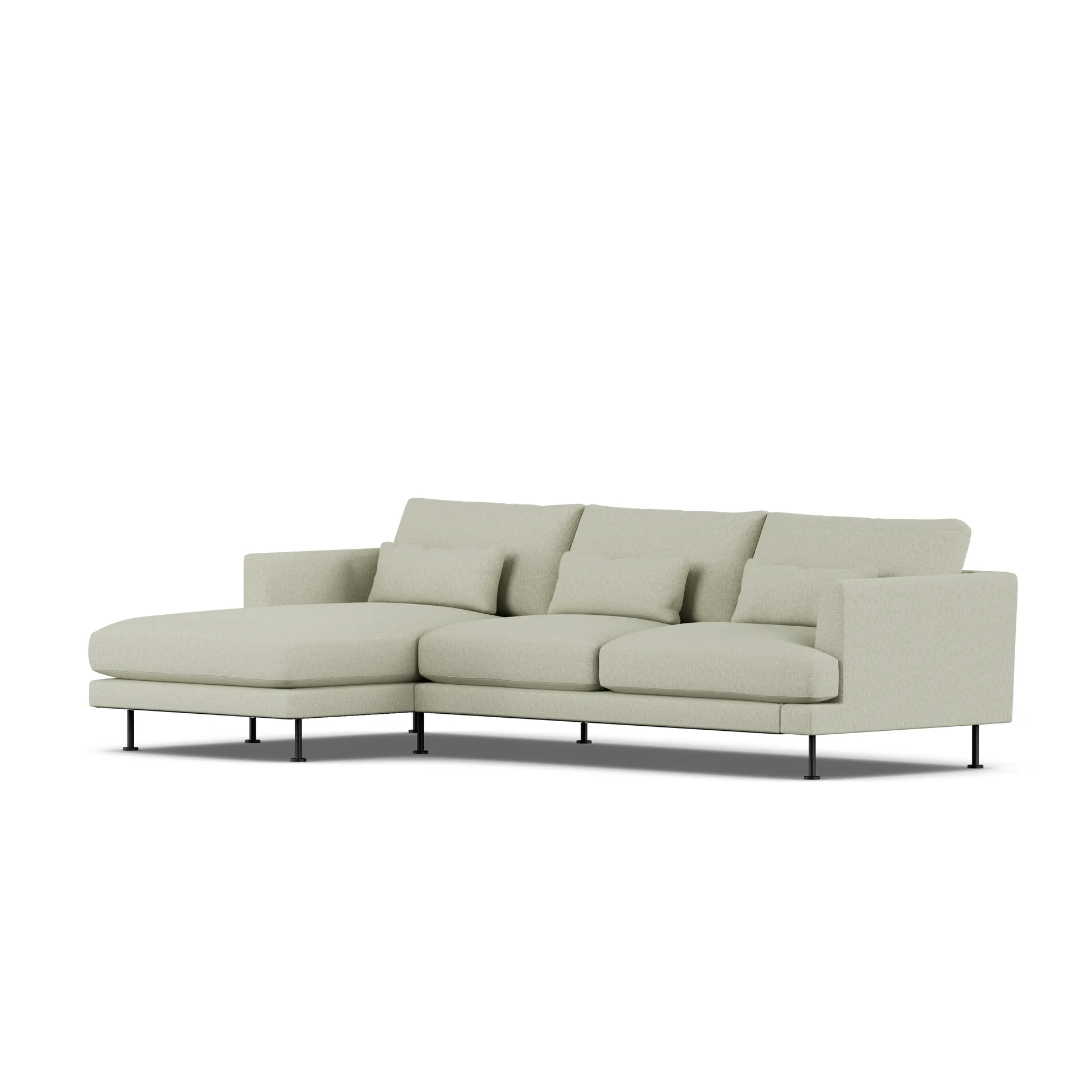 Bredhult sofa, Luiza Beige 3981-black steel, 2,5-seater C2 1898