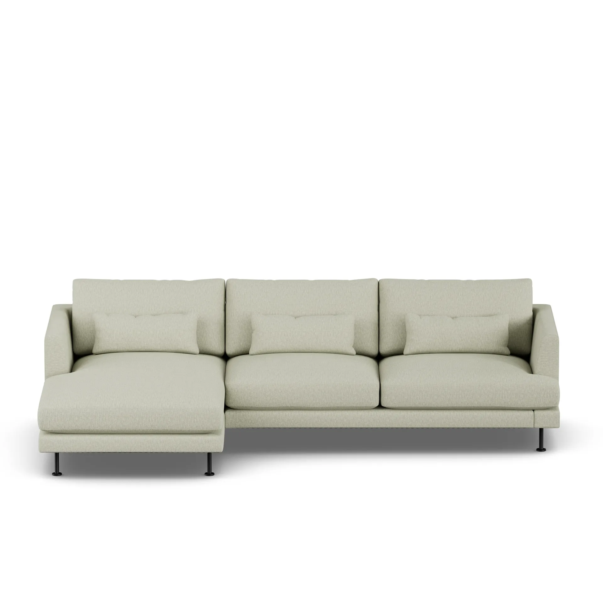 Bredhult sofa, Luiza Beige 3981-black steel, 2,5-seater C2 1898